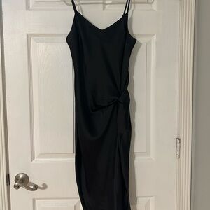 Impressions Black Slip Midi Dress